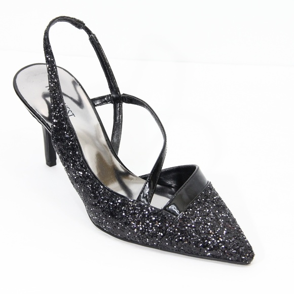 Nine West Shoes - Nine West Glitter Heels sz 9.5 Black Stilettos